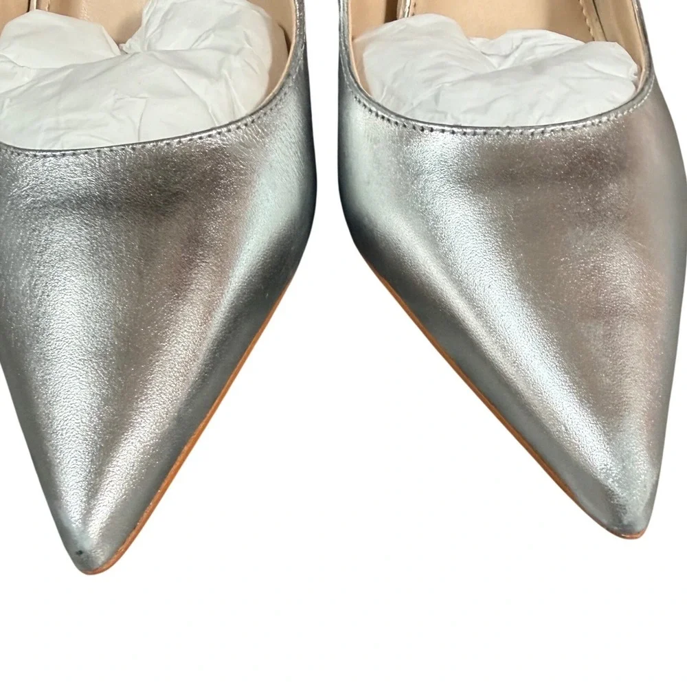 Kenneth Cole Beatrix Pumps Womens 8M‎ Silver Pointed Toe Stiletto Metallic Heels